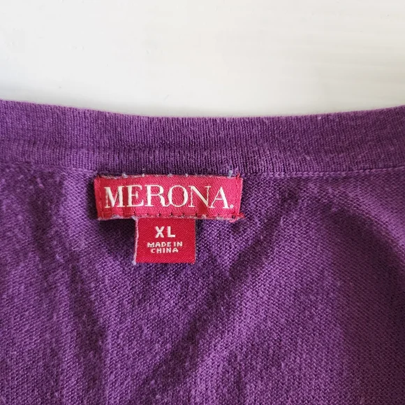 Purple Ruffle-Front Cardigan By Merona - Picture 5 of 7